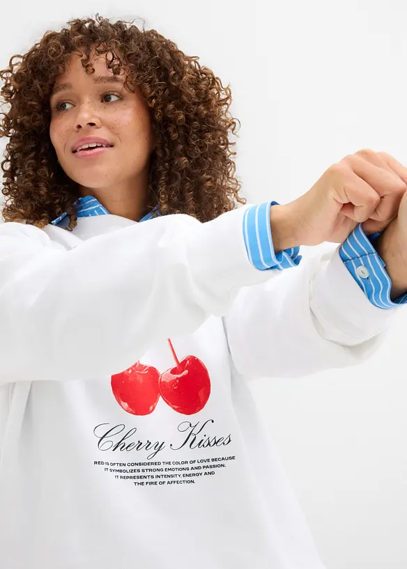 Oversized sweater van biologisch katoen, bonprix