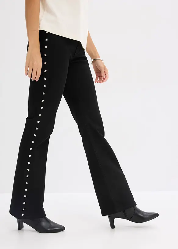 Twill broek met studs, bonprix