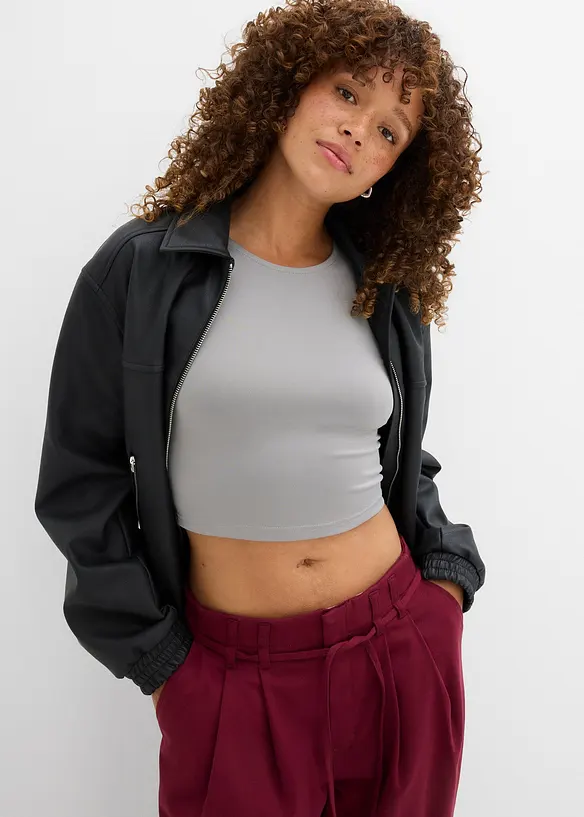 Aansluitende cropped top (set van 2), bonprix