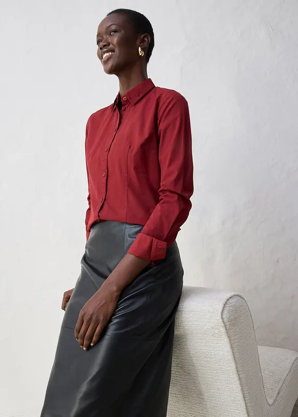 Overhemdblouse met zijde, bonprix