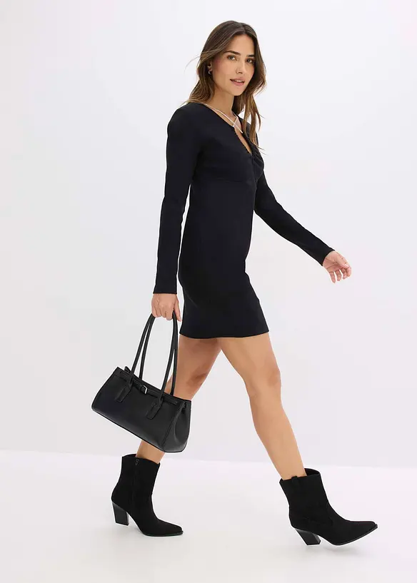 Mini jurk met glitters, bonprix
