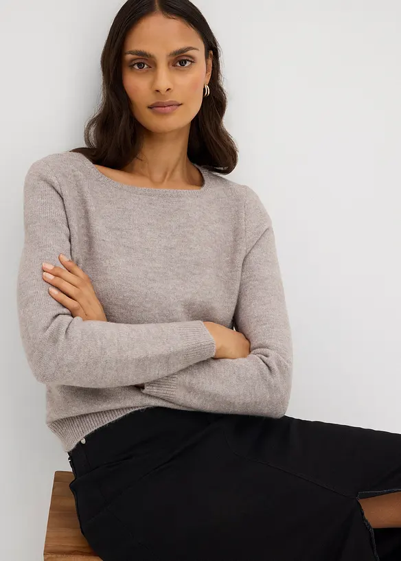 Gebreide trui met boothals, bonprix