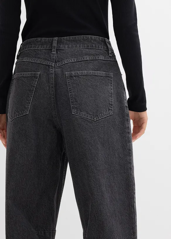 Barrel jeans mid waist, bonprix