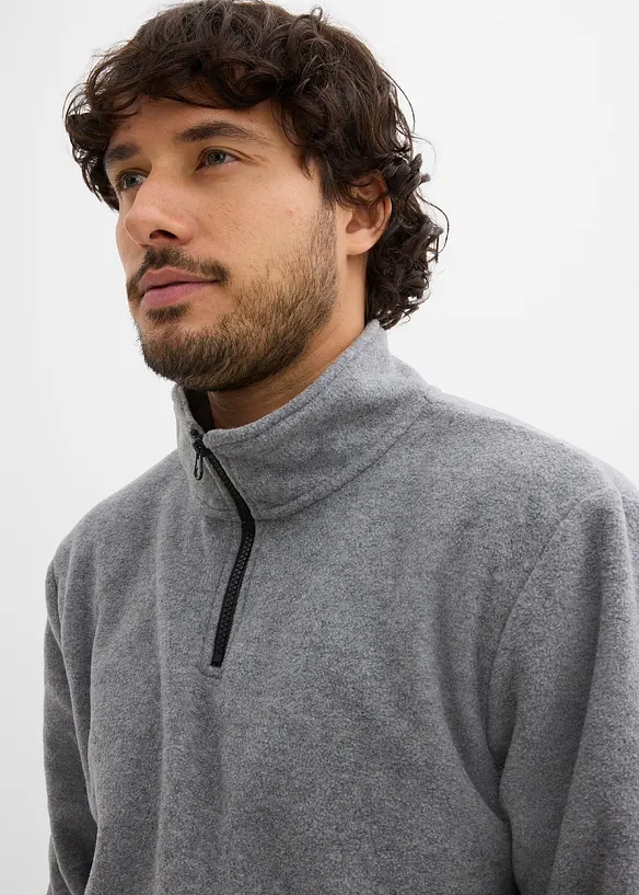 Fleece trui met opstaande kraag, bonprix