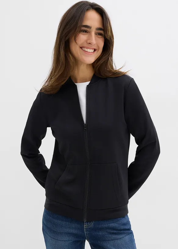 Sweatvest van scuba met ritssluiting, bonprix