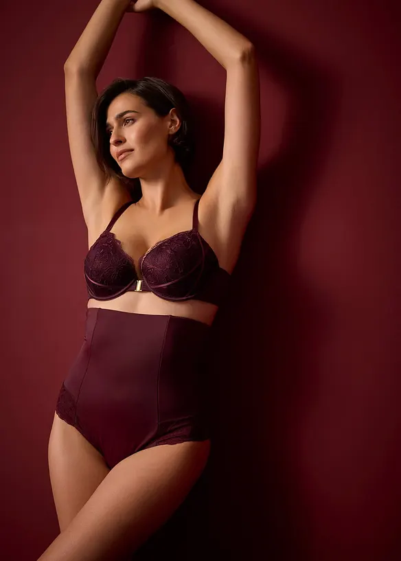 Sterk corrigerende hipster met kant, high waist, bonprix