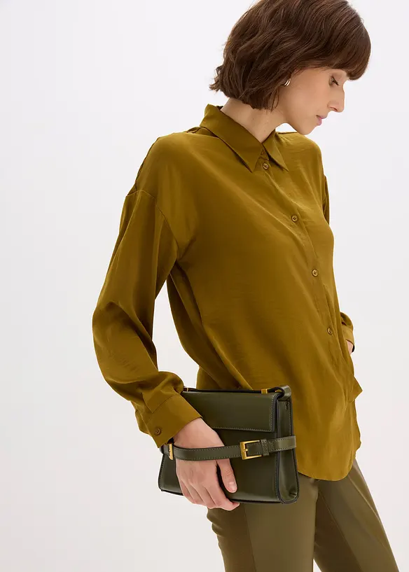 Overhemdblouse van soepel satijn, bonprix