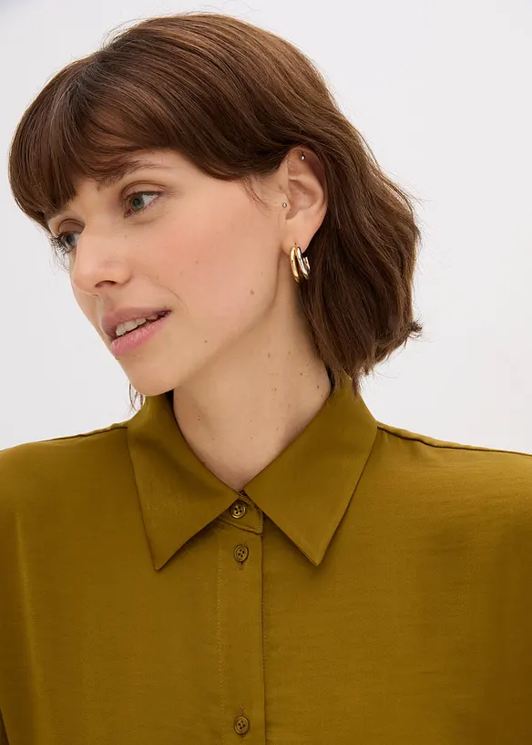 Overhemdblouse van soepel satijn, bonprix