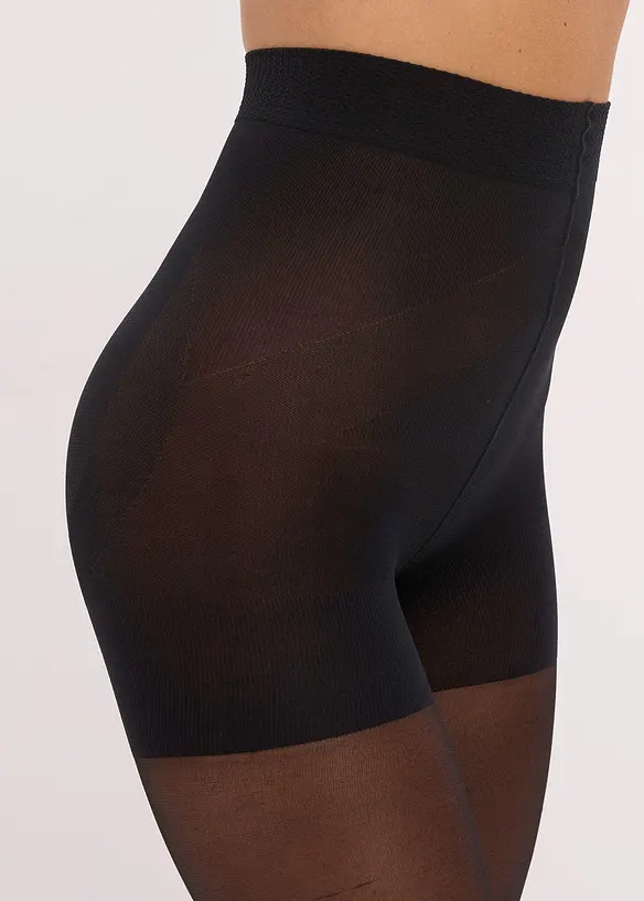 Ondoorzichtige panty met push-up effect + Belly Control + comfortabele boord + compressie, 50 DEN, bonprix