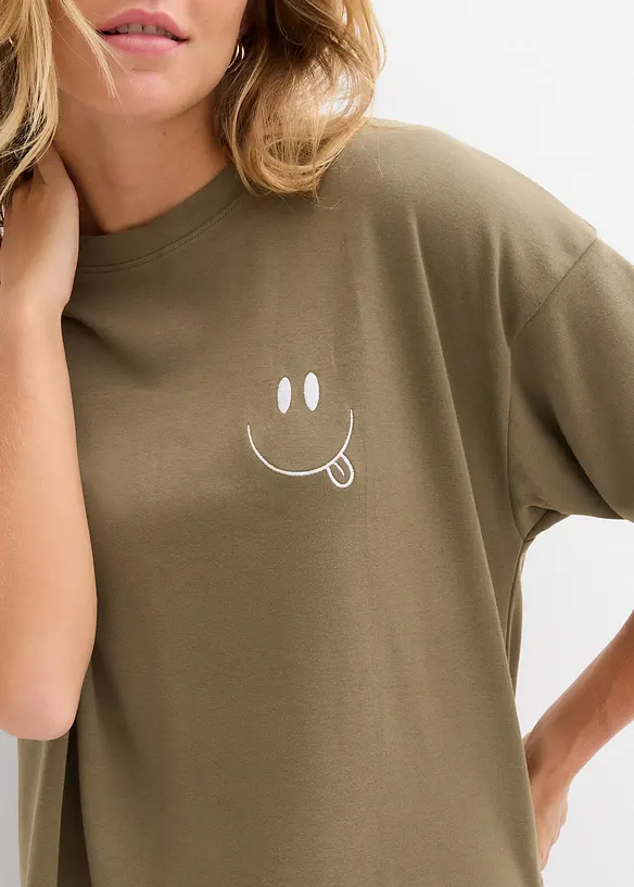 Oversized longshirt van biologisch katoen, bonprix