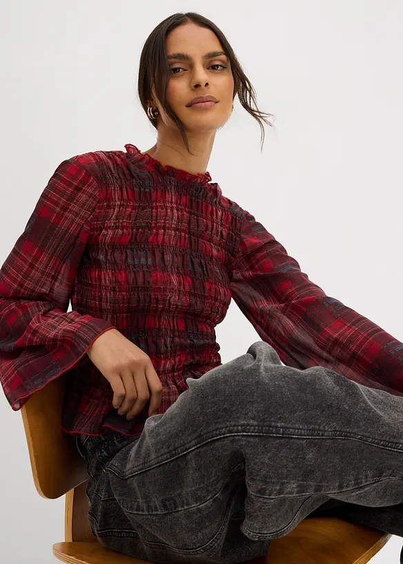 Blouse met smokwerk, bonprix