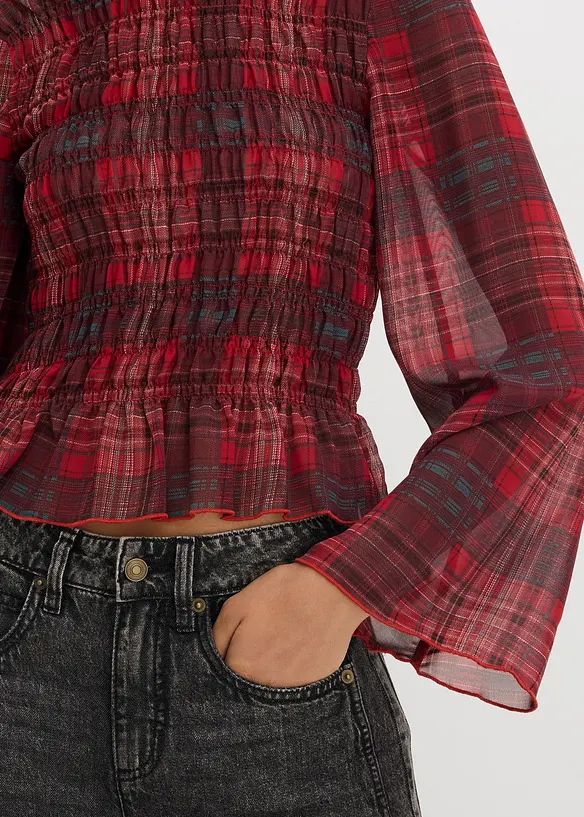 Blouse met smokwerk, bonprix