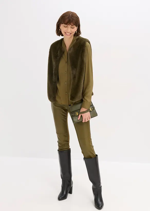 Overhemdblouse van soepelvallend satijn, bonprix
