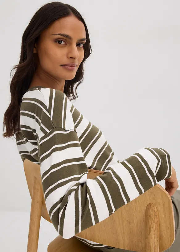 Oversized longsleeve van puur katoen, bonprix