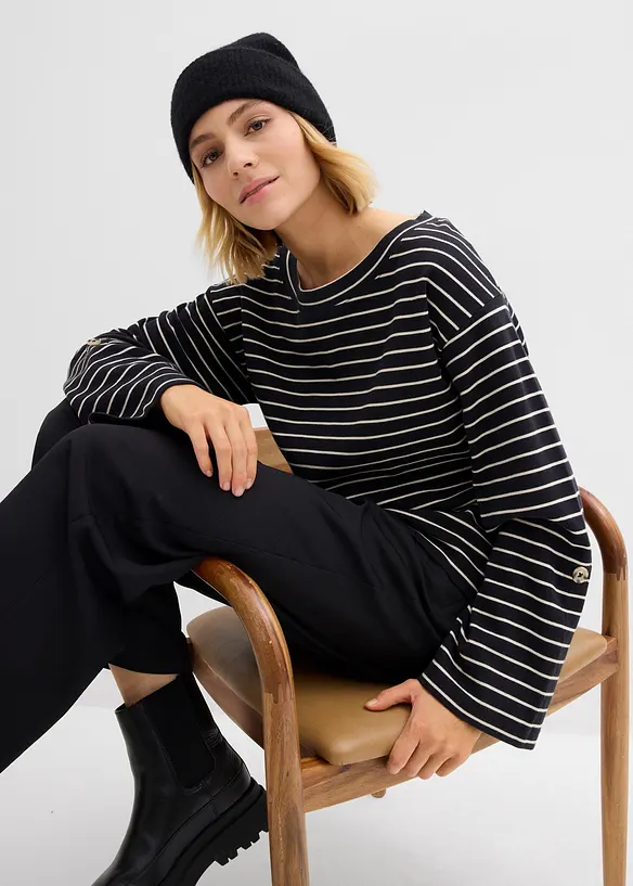 Oversized sweater van puur katoen, bonprix