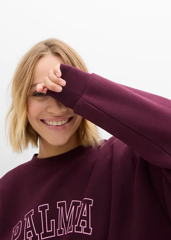 Oversized sweater van katoenmix, bonprix