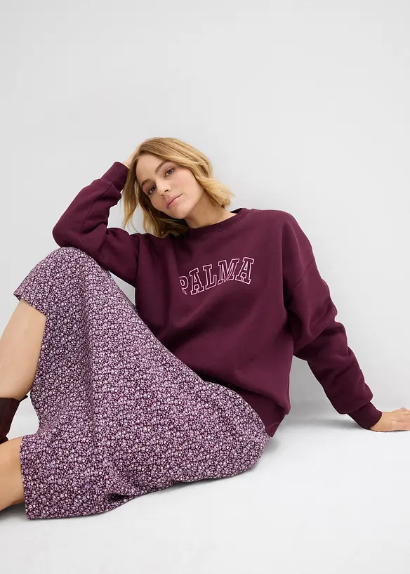 Oversized sweater van katoenmix, bonprix