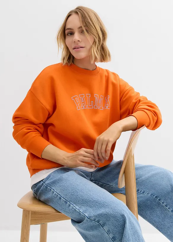 Oversized sweater van katoenmix, bonprix
