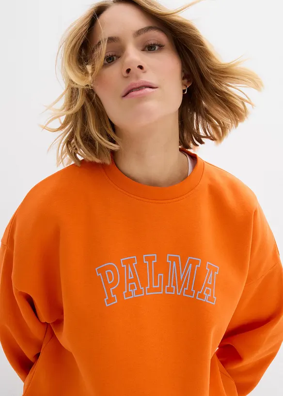 Oversized sweater van katoenmix, bonprix