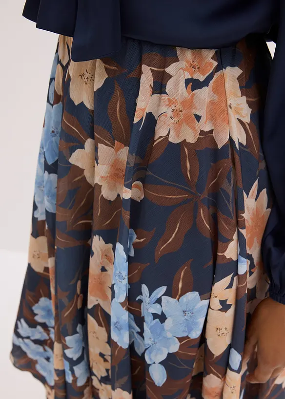 Midirok van chiffon met een asymmetrische onderkant, bonprix