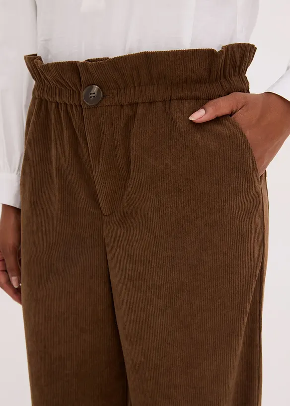 Corduroy broek met wijde pijpen, bonprix