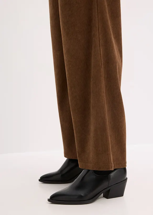 Corduroy broek met wijde pijpen, bonprix