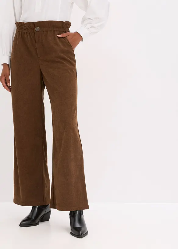 Corduroy broek met wijde pijpen, bonprix