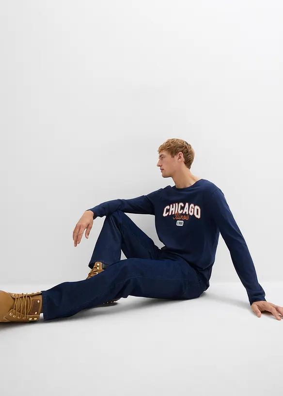 Longsleeve van biologisch katoen (set van 2), bonprix