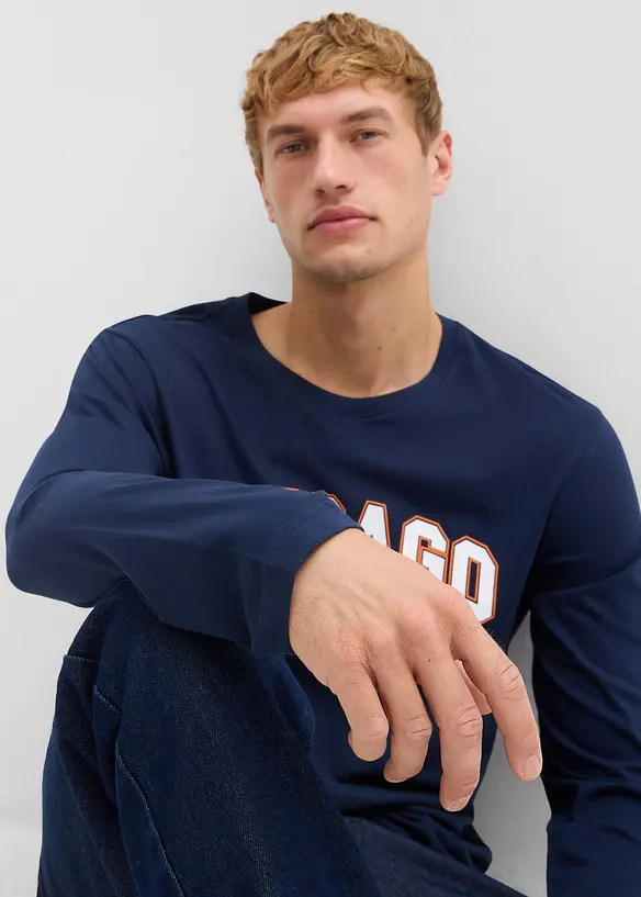 Longsleeve van biologisch katoen (set van 2), bonprix