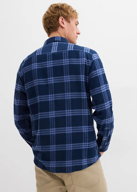 Flanel overhemd met  lange mouwen en biologisch katoen, bonprix