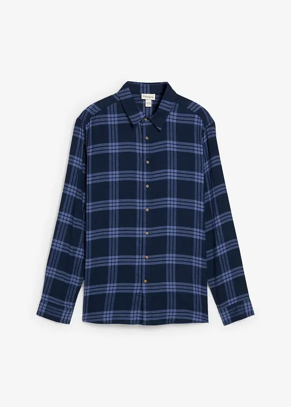 Flanel overhemd met  lange mouwen en biologisch katoen, bonprix