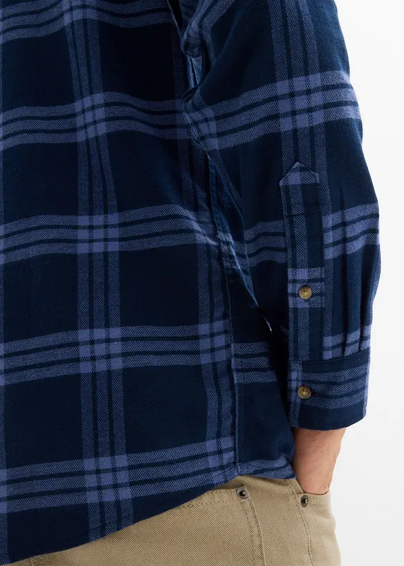 Flanel overhemd met  lange mouwen en biologisch katoen, bonprix
