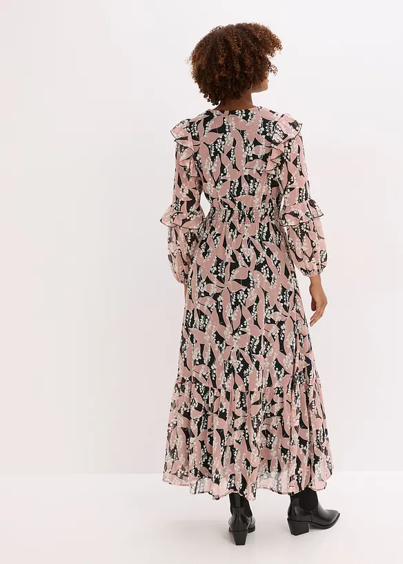 Jurk van chiffon met volants, bonprix