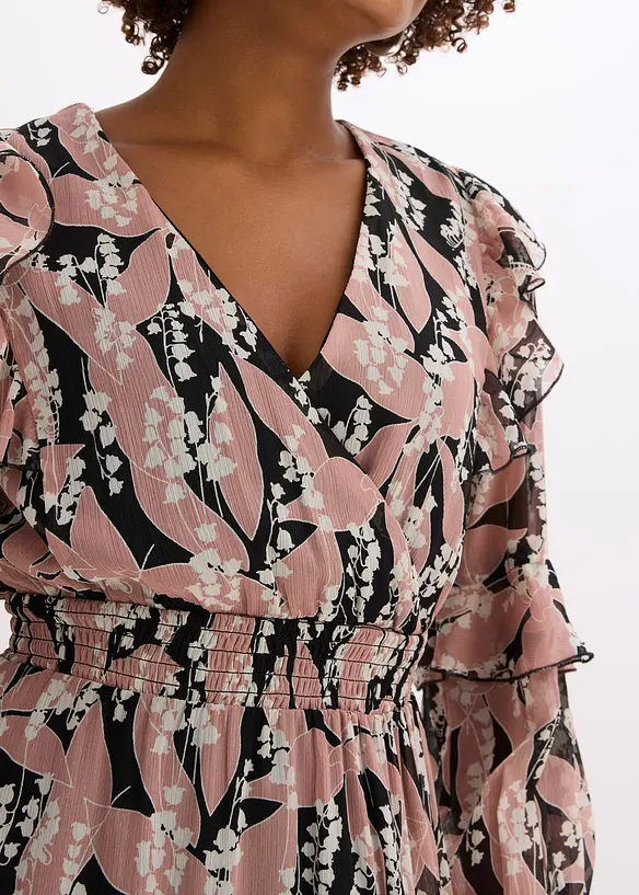 Jurk van chiffon met volants, bonprix
