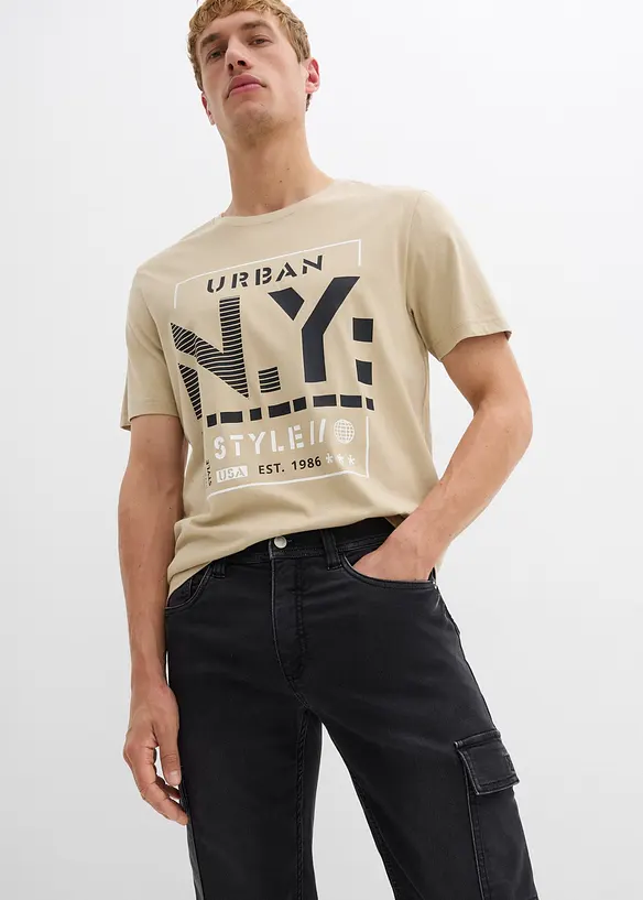 Regular Fit cargo jogging Jeans met comfortband, straight, bonprix