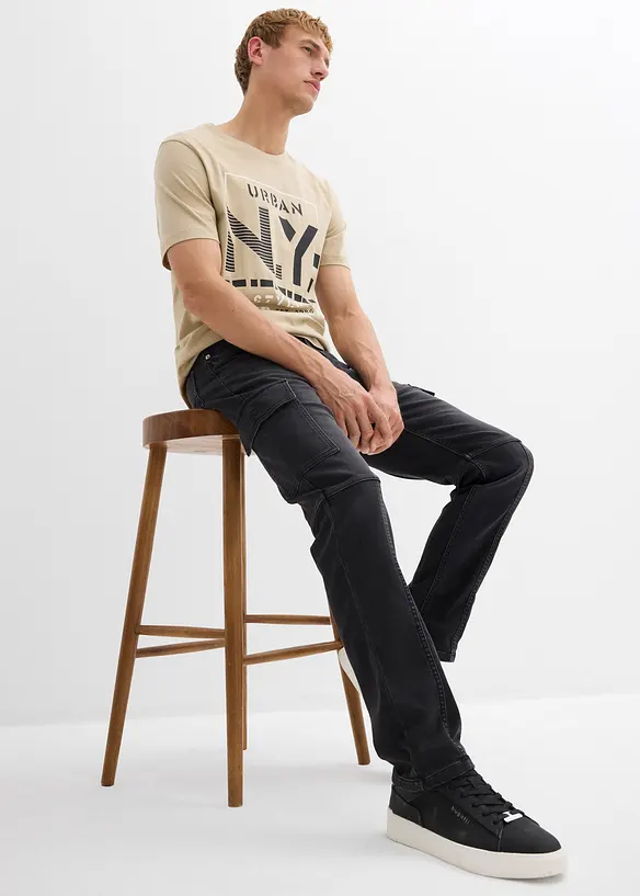 Regular Fit cargo jogging Jeans met comfortband, straight, bonprix