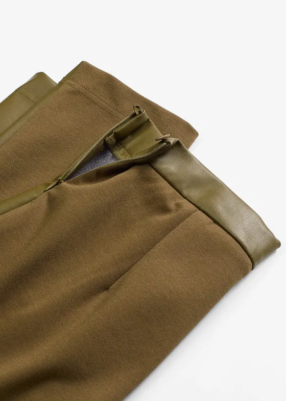 Imitatieleren broek in Punto di Roma mix, bonprix