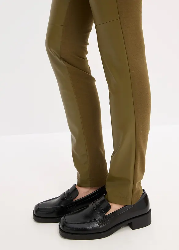 Imitatieleren broek in Punto di Roma mix, bonprix