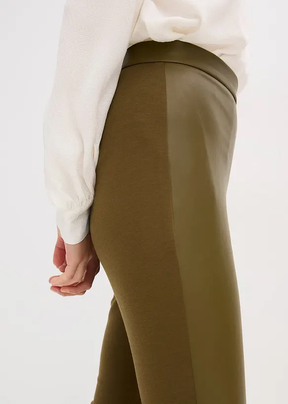 Imitatieleren broek in Punto di Roma mix, bonprix