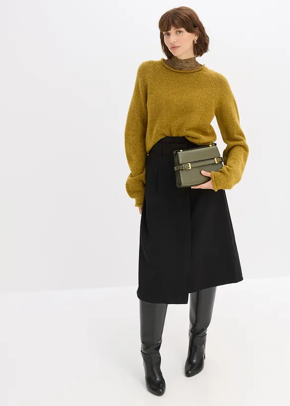 Midi rok van viscose-mix, bonprix