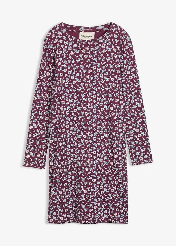 Geribde jersey jurk van puur katoen, bonprix
