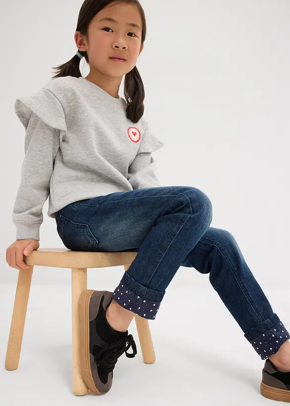 Meisjes thermojeans met jersey voering, slim fit, bonprix
