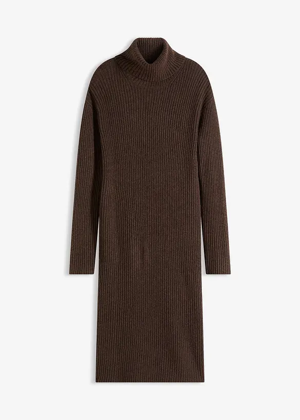 Gebreide jurk met een col, bonprix