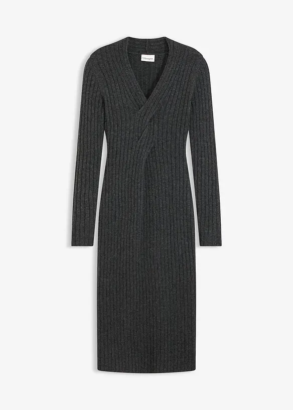 Gebreide jurk met wol, bonprix