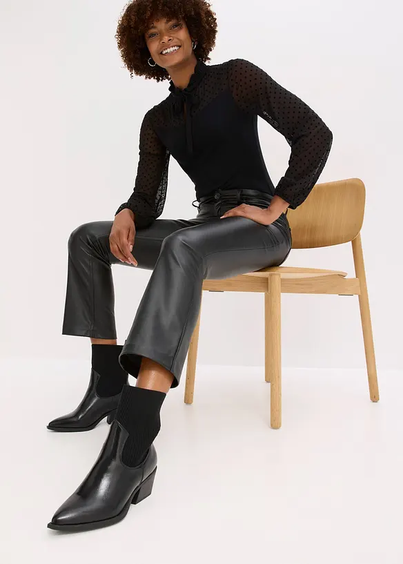 Imitatieleren broek, bonprix