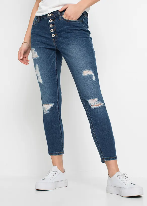 Cropped destroyed jeans, bonprix