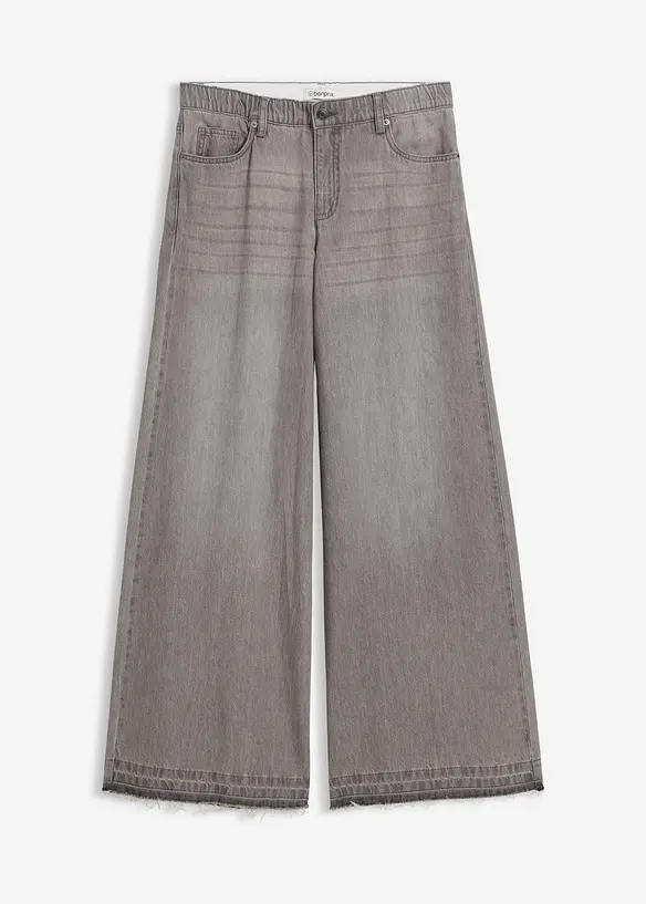 Wide leg jeans mid waist, comfort tailleband, bonprix