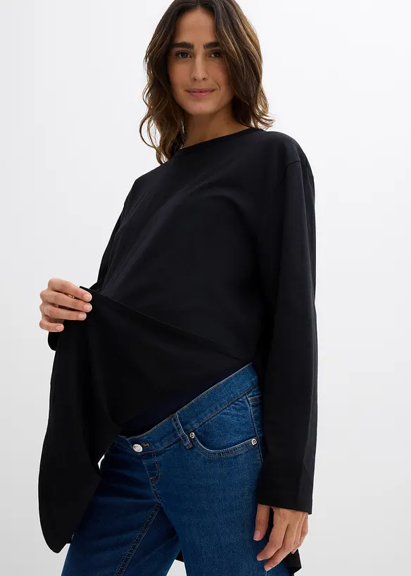 Lang zwangerschapsshirt/voedingssshirt van katoen, bonprix