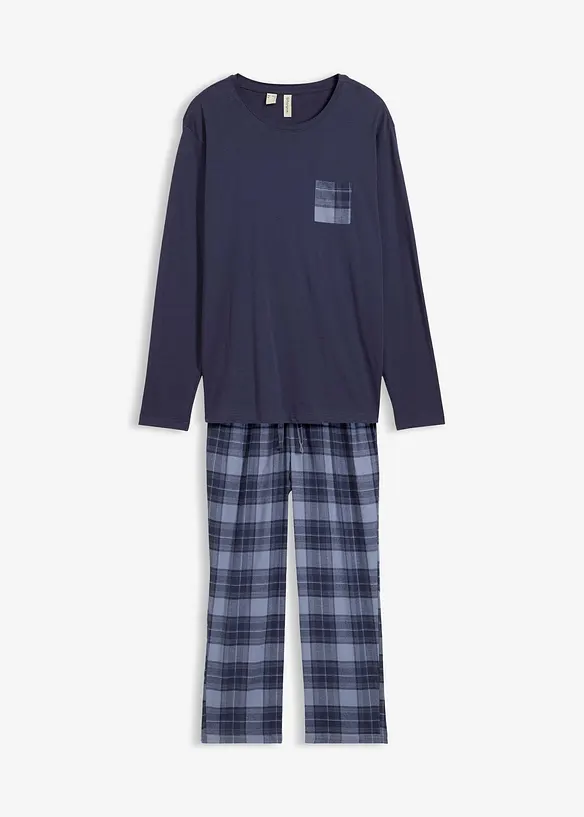 Pyjama met flanellen broek van zacht katoen, bonprix