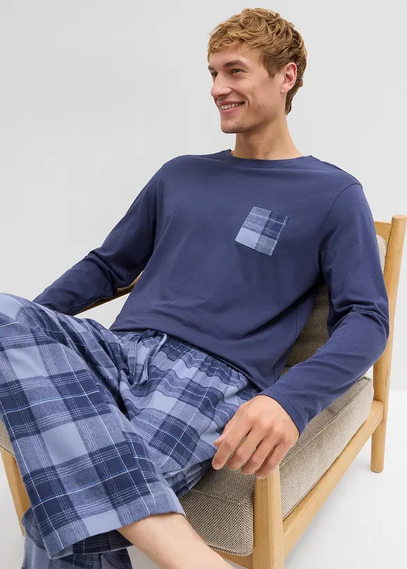 Pyjama met flanellen broek van zacht katoen, bonprix
